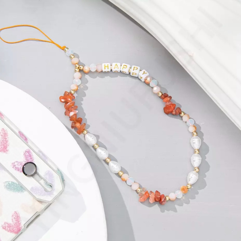 Cute, crystal phone, charm, accessories, girly orange